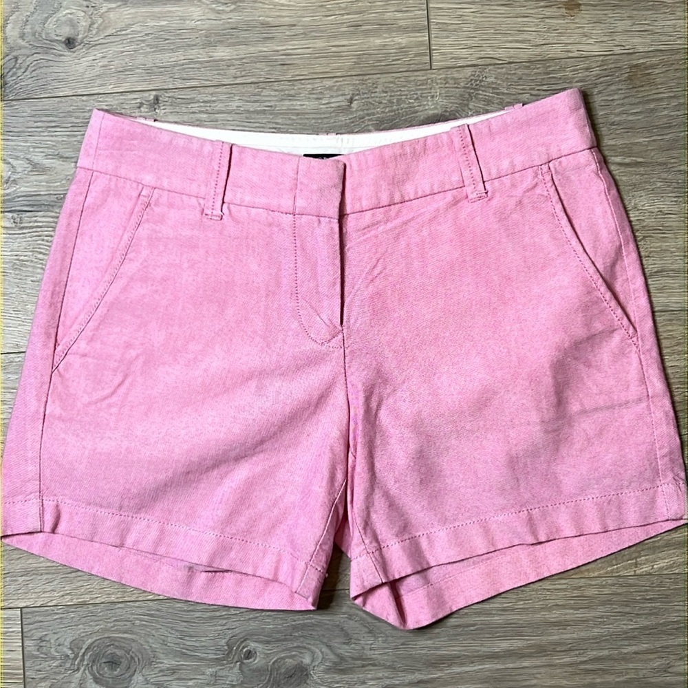 J CREW City Fit Pink Chambray Shorts Size 0